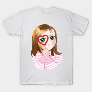 Girl with a Heart T-Shirt